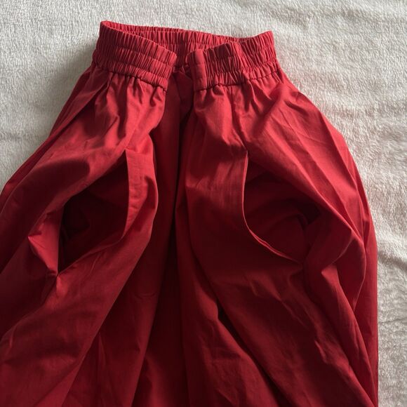 Anthropologie Maeve Pull-On Circle Skirt Sz Lg Red - Picture 10 of 10